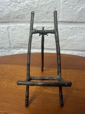 Decorative Faux Bamboo Mini Easel Stand - Brass